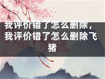 我評(píng)價(jià)錯(cuò)了怎么刪除，我評(píng)價(jià)錯(cuò)了怎么刪除飛豬