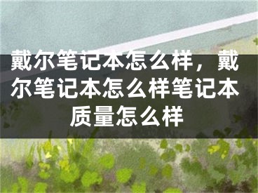 戴爾筆記本怎么樣，戴爾筆記本怎么樣筆記本質量怎么樣