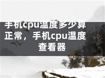 手機cpu溫度多少算正常，手機cpu溫度查看器