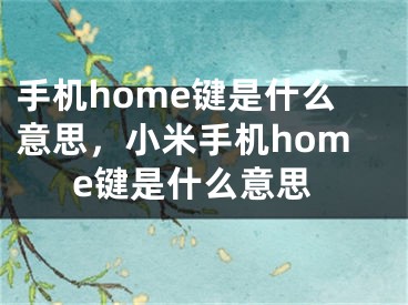 手機(jī)home鍵是什么意思，小米手機(jī)home鍵是什么意思