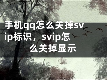 手機(jī)qq怎么關(guān)掉svip標(biāo)識(shí)，svip怎么關(guān)掉顯示