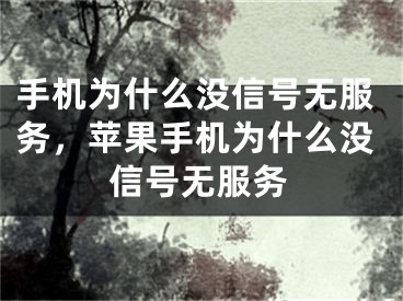 手機(jī)為什么沒(méi)信號(hào)無(wú)服務(wù)，蘋果手機(jī)為什么沒(méi)信號(hào)無(wú)服務(wù)