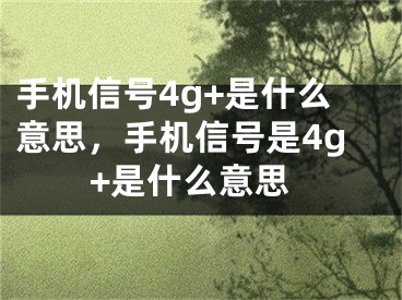 手機信號4g+是什么意思，手機信號是4g+是什么意思