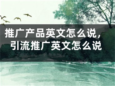 推廣產(chǎn)品英文怎么說(shuō)，引流推廣英文怎么說(shuō)