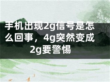 手機出現(xiàn)2g信號是怎么回事，4g突然變成2g要警惕