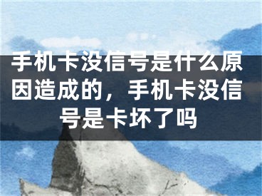 手機卡沒信號是什么原因造成的，手機卡沒信號是卡壞了嗎