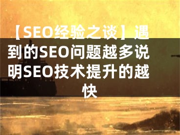 【SEO經(jīng)驗之談】遇到的SEO問題越多說明SEO技術(shù)提升的越快