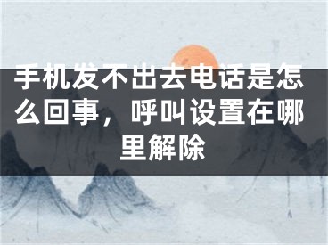 手機發(fā)不出去電話是怎么回事，呼叫設置在哪里解除