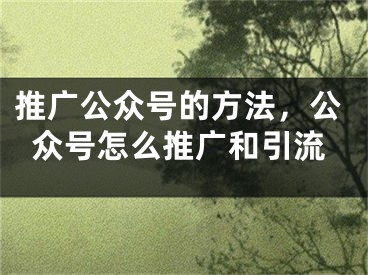 推廣公眾號的方法，公眾號怎么推廣和引流