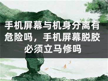 手機(jī)屏幕與機(jī)身分離有危險(xiǎn)嗎，手機(jī)屏幕脫膠必須立馬修嗎