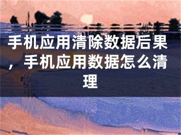 手機應用清除數據后果，手機應用數據怎么清理