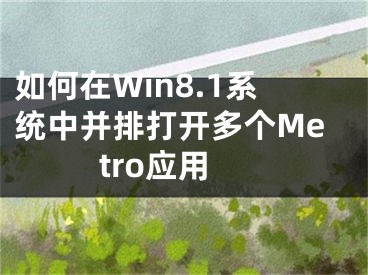 如何在Win8.1系統(tǒng)中并排打開多個Metro應(yīng)用