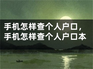 手機怎樣查個人戶口，手機怎樣查個人戶口本