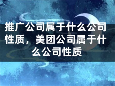 推廣公司屬于什么公司性質(zhì)，美團公司屬于什么公司性質(zhì)