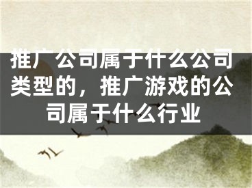 推廣公司屬于什么公司類(lèi)型的，推廣游戲的公司屬于什么行業(yè)