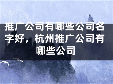 推廣公司有哪些公司名字好，杭州推廣公司有哪些公司