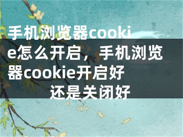 手機(jī)瀏覽器cookie怎么開啟，手機(jī)瀏覽器cookie開啟好還是關(guān)閉好