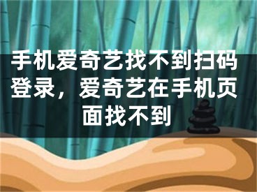 手機愛奇藝找不到掃碼登錄，愛奇藝在手機頁面找不到