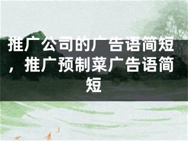 推廣公司的廣告語簡(jiǎn)短，推廣預(yù)制菜廣告語簡(jiǎn)短