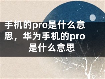 手機(jī)的pro是什么意思，華為手機(jī)的pro是什么意思