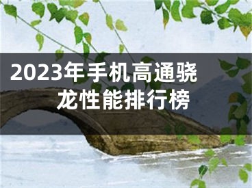 2023年手機高通驍龍性能排行榜