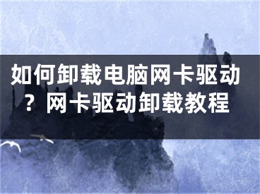 如何卸載電腦網(wǎng)卡驅(qū)動(dòng)？網(wǎng)卡驅(qū)動(dòng)卸載教程