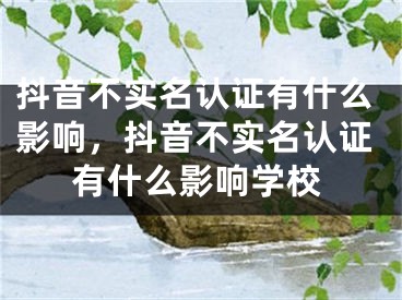 抖音不實(shí)名認(rèn)證有什么影響，抖音不實(shí)名認(rèn)證有什么影響學(xué)校