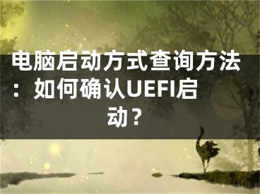 電腦啟動(dòng)方式查詢(xún)方法：如何確認(rèn)UEFI啟動(dòng)？