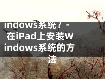 iPad可不可以裝Windows系統(tǒng)？- 在iPad上安裝Windows系統(tǒng)的方法