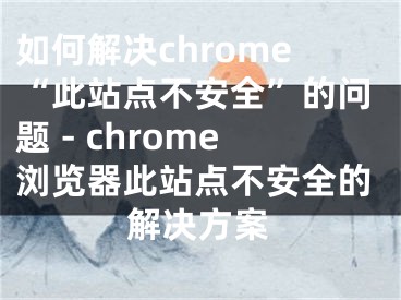 如何解決chrome“此站點(diǎn)不安全”的問題 - chrome瀏覽器此站點(diǎn)不安全的解決方案