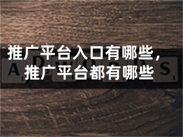 推廣平臺入口有哪些，推廣平臺都有哪些