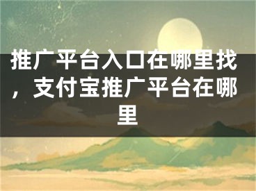 推廣平臺(tái)入口在哪里找，支付寶推廣平臺(tái)在哪里