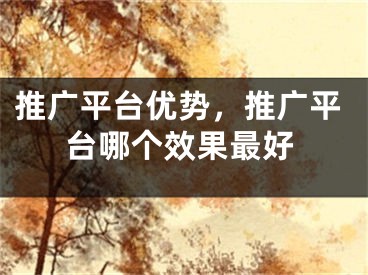 推廣平臺優(yōu)勢，推廣平臺哪個效果最好