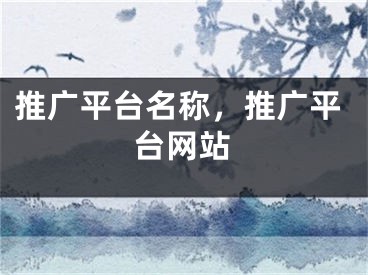 推廣平臺名稱，推廣平臺網(wǎng)站