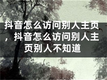 抖音怎么訪問(wèn)別人主頁(yè)，抖音怎么訪問(wèn)別人主頁(yè)別人不知道