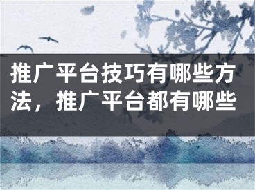 推廣平臺技巧有哪些方法，推廣平臺都有哪些