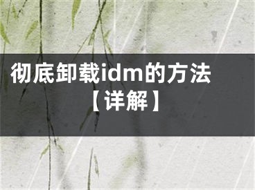 徹底卸載idm的方法【詳解】