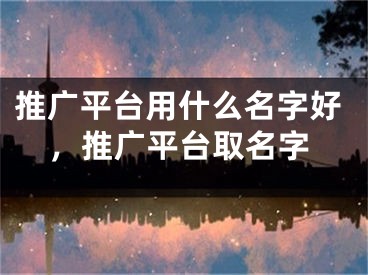 推廣平臺(tái)用什么名字好，推廣平臺(tái)取名字