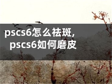 pscs6怎么祛斑,pscs6如何磨皮