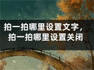 拍一拍哪里設(shè)置文字，拍一拍哪里設(shè)置關(guān)閉