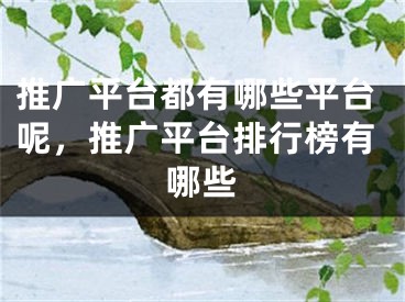 推廣平臺(tái)都有哪些平臺(tái)呢，推廣平臺(tái)排行榜有哪些