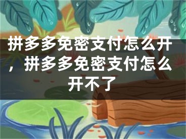 拼多多免密支付怎么開，拼多多免密支付怎么開不了