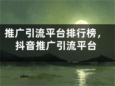 推廣引流平臺排行榜，抖音推廣引流平臺