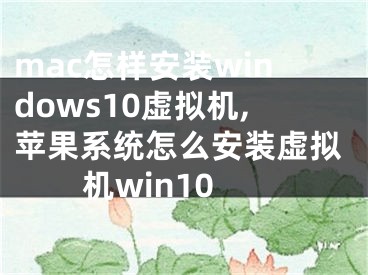 mac怎樣安裝windows10虛擬機(jī),蘋果系統(tǒng)怎么安裝虛擬機(jī)win10