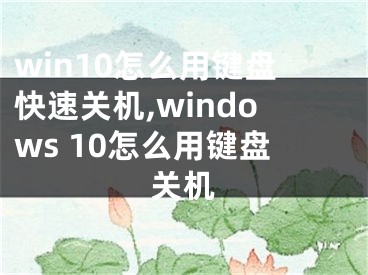 win10怎么用鍵盤快速關(guān)機,windows 10怎么用鍵盤關(guān)機