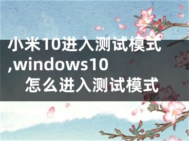 小米10進(jìn)入測試模式,windows10怎么進(jìn)入測試模式