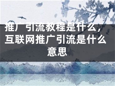 推廣引流教程是什么，互聯(lián)網(wǎng)推廣引流是什么意思