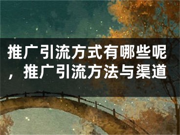 推廣引流方式有哪些呢，推廣引流方法與渠道