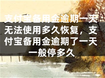 支付寶備用金逾期一天無法使用多久恢復(fù)，支付寶備用金逾期了一天一般停多久