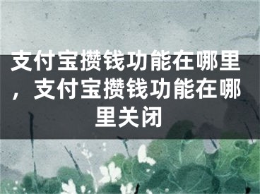 支付寶攢錢功能在哪里，支付寶攢錢功能在哪里關(guān)閉